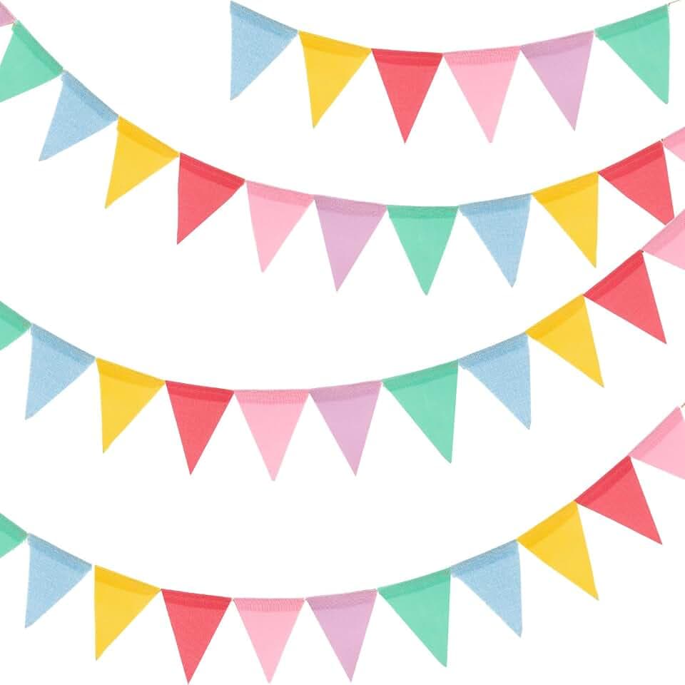 G2PLUS Bunting Banner, Triangle Flag Garland, Pennant Banner Flags, 36PCS