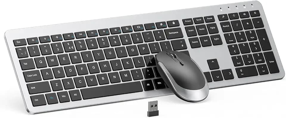 seenda Wireless Keyboard and Mouse Combo, Slim Full-Size Design