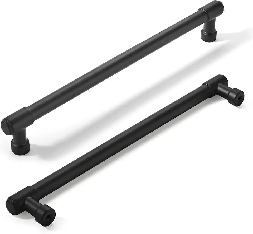 khtumeware 6 Pack Matte Black Cabinet Pulls 12 Inch(305mm) Hole Centers Kitchen Cabinet Handles Cabinet Hardware Kitchen Handles for Cabinets Cupboard Handles Drawer Pulls