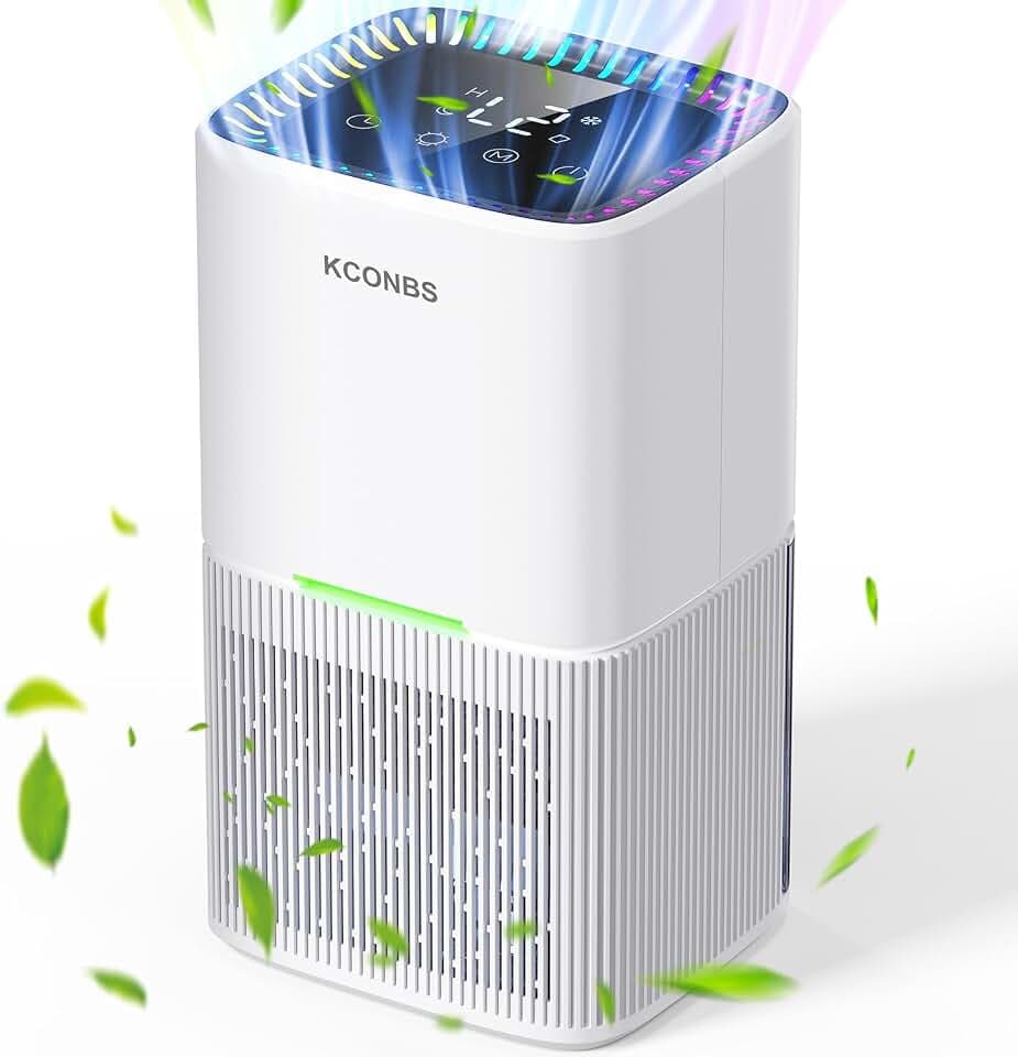 Luftentfeuchter 1800ML, Elektrischer Luftentfeuchter mit Automatischer Abtauung/Abschaltung, Farbigem LED, Zeitschaltuhr, Berührungsempfindlichem LCD-Display, 610 ml/Tag, für Bad und Schlafzimmer