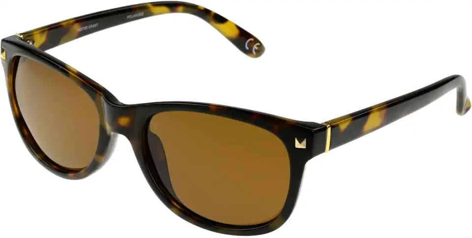 Foster Grant Women's Sutton Square Polarized Sunglasses, Brown Tortoise