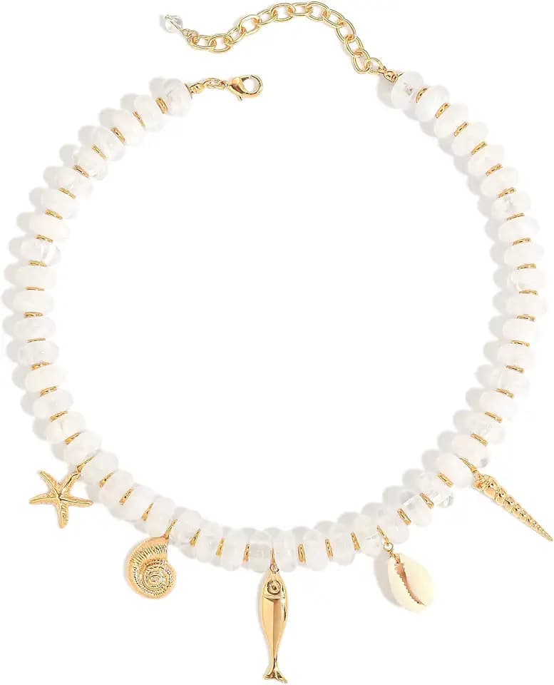 CLASSYZINT Summer Beach Colorful Beaded Choker Charm Necklace