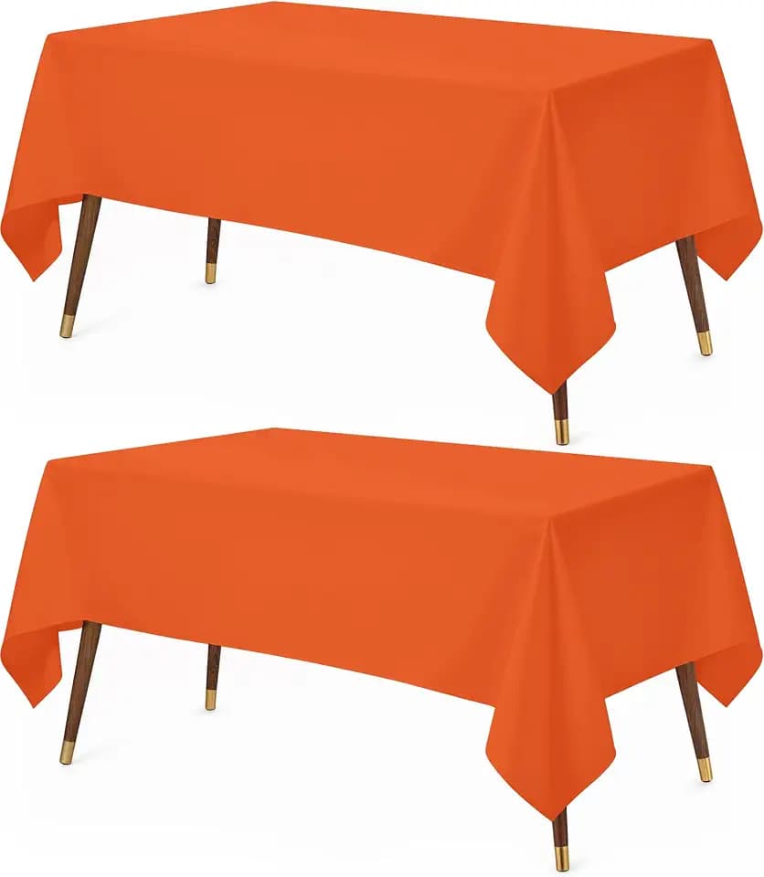 Utopia Kitchen Rectangle Table Cloth 2 Pack [60x102 Inches, Orange]