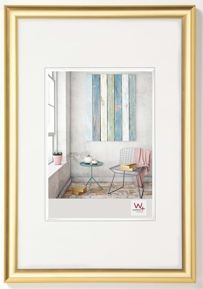 walther design Bilderrahmen gold 50 x 60 cm Trendstyle Kunststoffrahmen KP060G