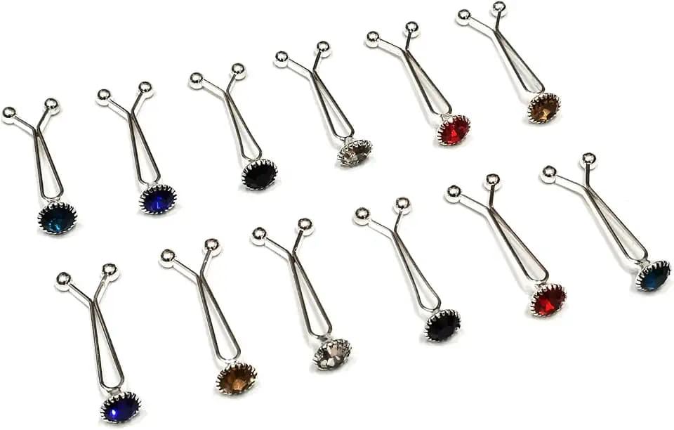 Hijab Pins Safty Pins - Random Multicolors Headscarf Clips 12pcs - Muslim Scarf Clips Hook