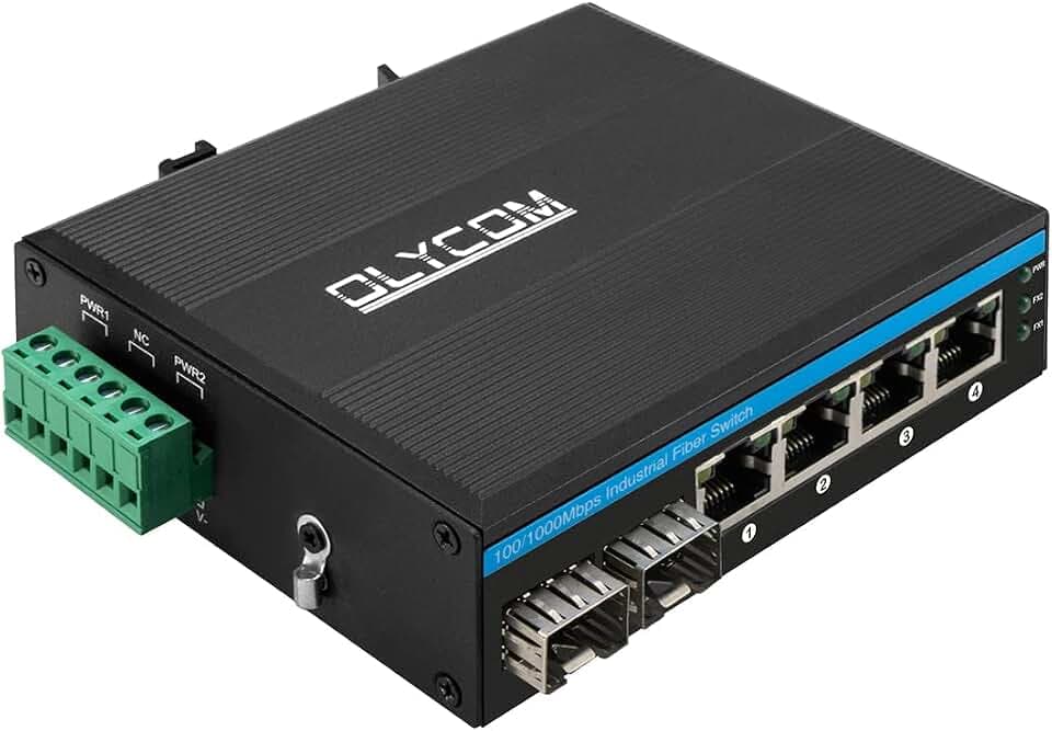 Gigabit Switch 4 Ports Industrial Ethernet Converter DIN-Rail IP40 Rated Network Switch with Mini Size for Security Camera