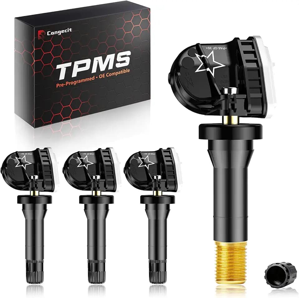Pre-Programmed 433Mhz TPMS Sensor for Chevy Silverado1500/2500/3500(2019-2022), Cruze(2016-2022), Traverse(2016-2022), Cadillac XT5 (2017-2022) OE# 13598773 13528563(4PCS)