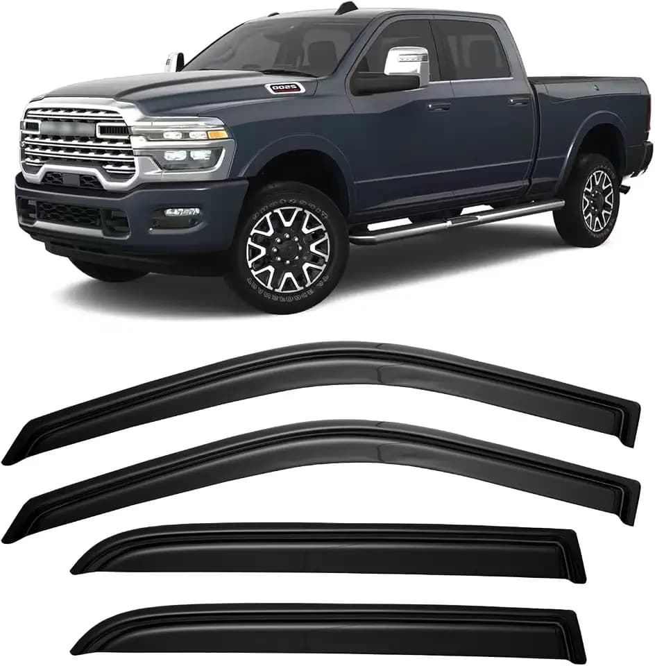 Window Visors Rain Guards for 2010-2026 Dodge Ram 2500 & 3500 Crew Cab