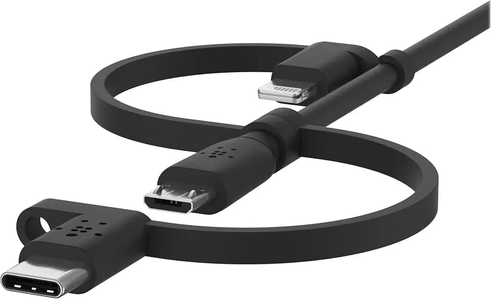 Belkin 3 in 1 USB A to USB-C, Lightning, Micro-USB Cable 3.3ft Cord