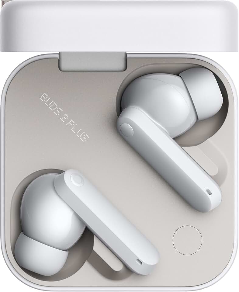 CMF Buds 2 Plus Wireless Earbuds Adaptive Noise Cancelling, Hi-Res Audio Bluetooth Headphones, 12mm Drivers for Deep Bass, 50dB ANC 61.5H Playtime, Sport Ear Buds with 6 Mics, Light Grey