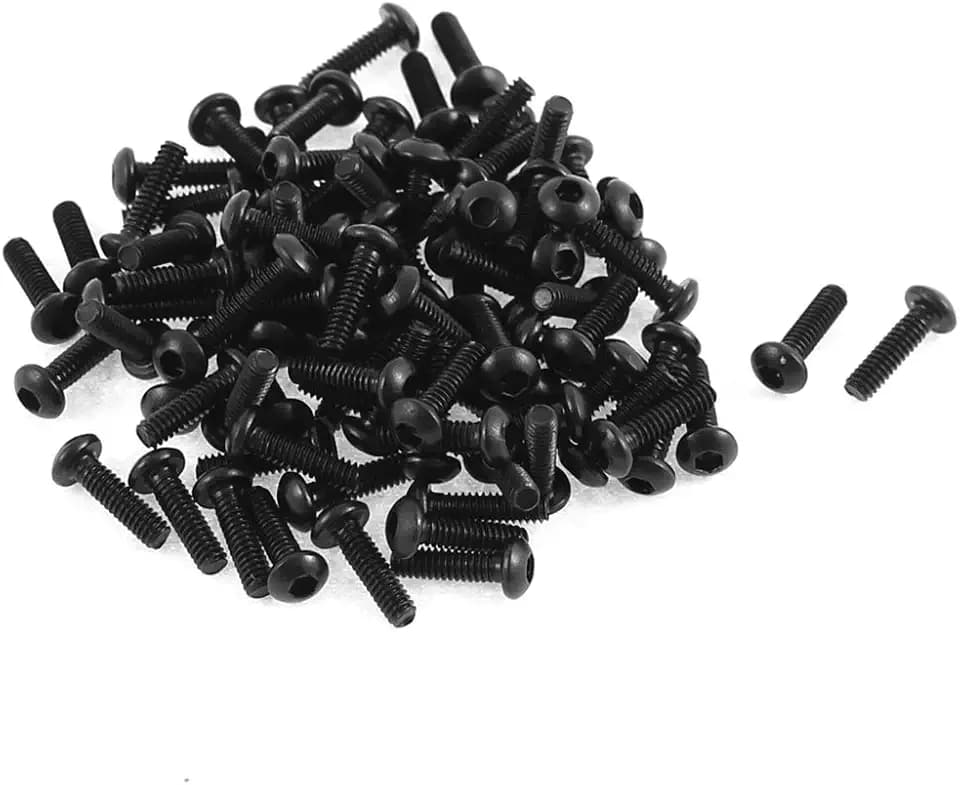 uxcell M2x7mm 10.9 Alloy Steel Button Head Hex Socket Cap Screw Bolt 100pcs