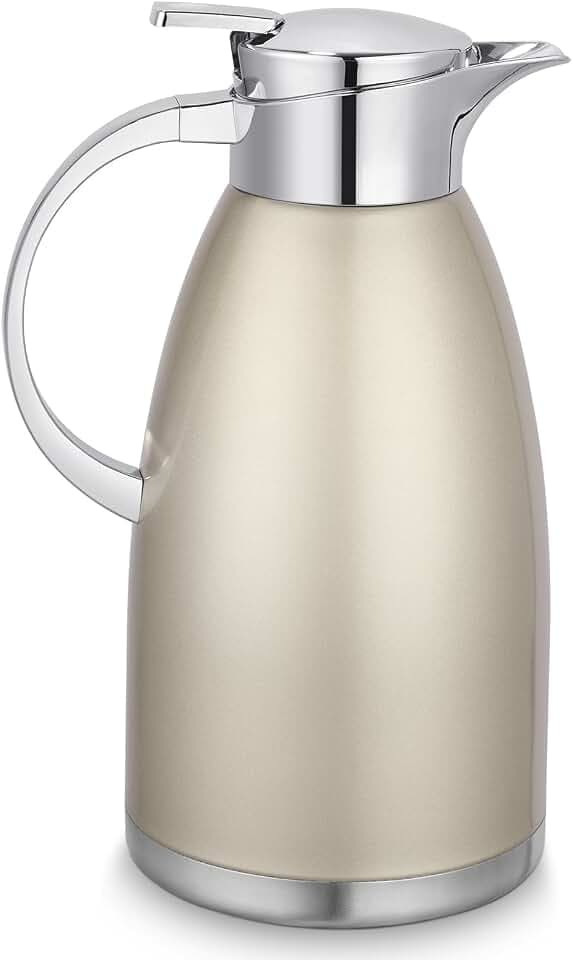 Hossejoy 2,3Liter Edelstahl Isolierkanne thermoskanne, Doppelwandige Vakuumisolierung Isolierkanne Kaffeekanne, 6+ Stunden Wärme- und Kältespeicherung, für Kaffee, Milch, Tee, Getränke