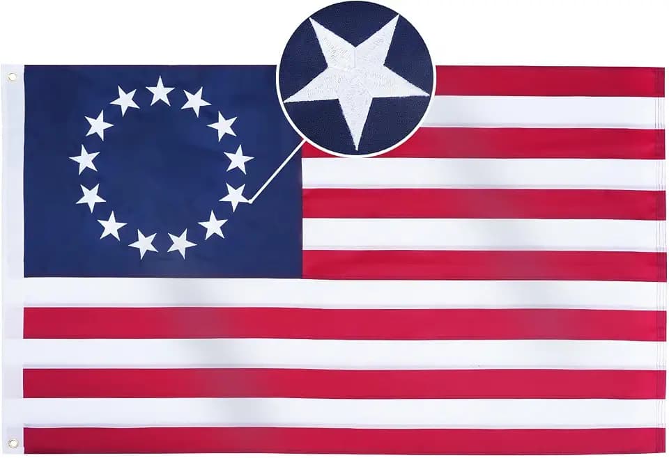 Homissor Betsy Ross Flag 2x3 Feet Embroidered 13 Star American Flags for 250th Anniversary Heavy Duty Outdoor Colonies Banner for Outside