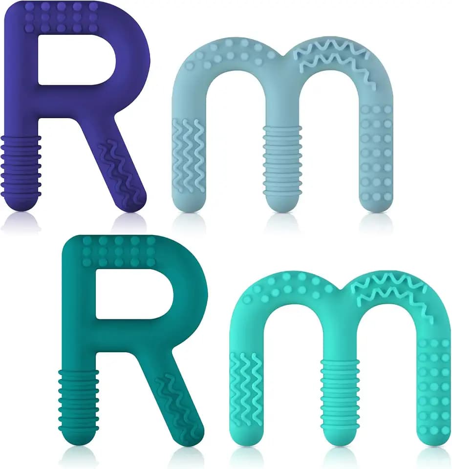 ERKOON Sensory Chew Toys for Autistic Children, 4 Pack Silicone Chewy Tube Oral Motor Tools for Sensory Kids with Autism, Biting, ADHD, SPD, Chewies with Special Needs, Teething Sticks Toys