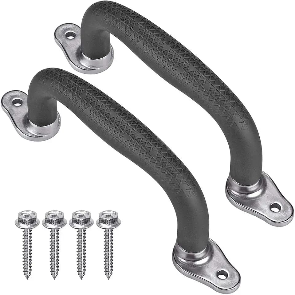 SELEWARE 2Pcs Black Playground Safety Handles Kids Playground Grab Handles