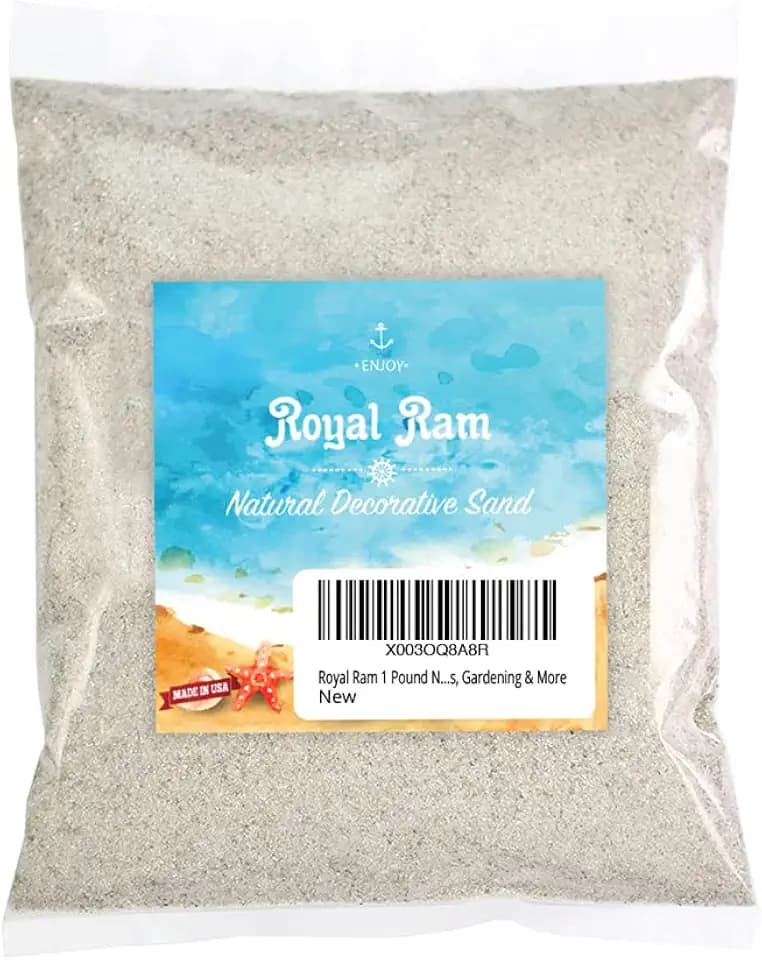 Royal Ram 1 Pound Natural Decorative Real Sand - for Interior Decor, Vase Filler, Sand Crafts, Aquariums, Terrariums, Gardening & More