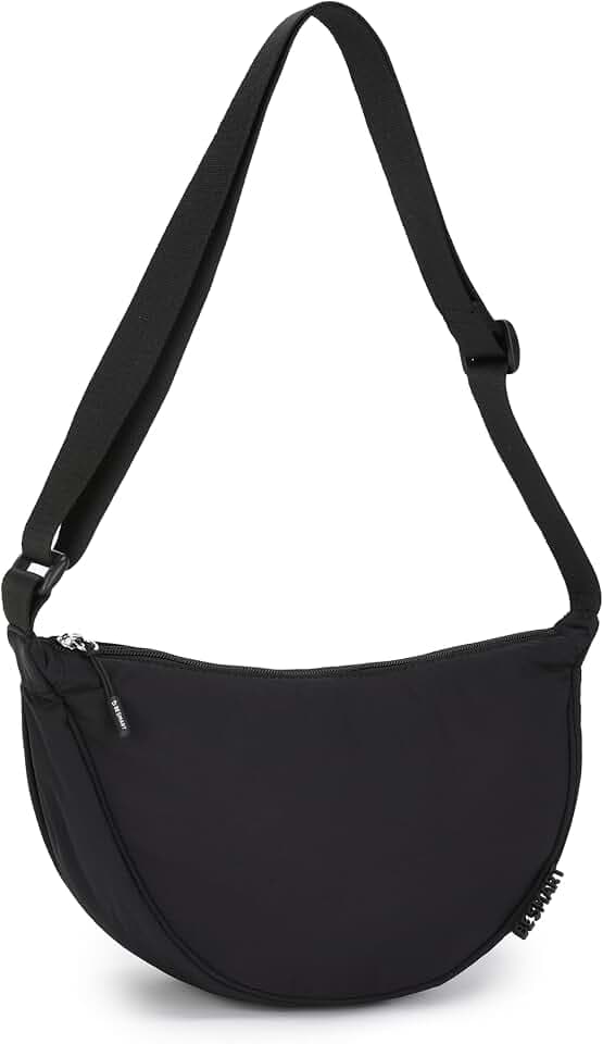 BESMART Small Nylon Crescent Crossbody Bag for Women Men Trendy, Waterproof Crescent Sling, Lightweight Travel Purses