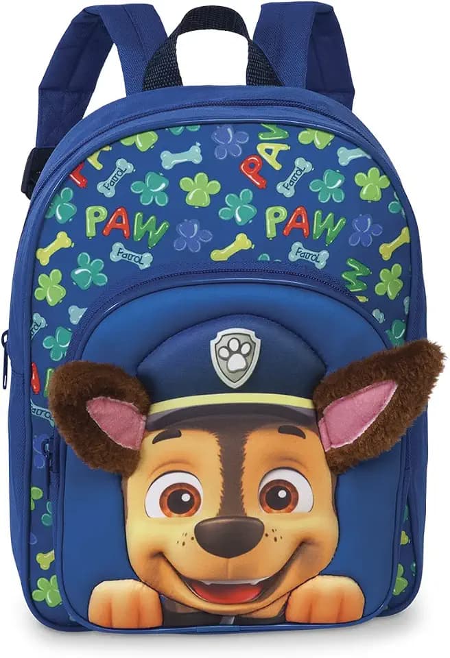 Fabrizio Patrol Rucksack – Kindergartenrucksack für Jungen von 3-6 Jahren mit Chase und abstehenden Plüschohren, Tasche für Kindergarten und Kita – 31cm x 24cm x 13cm - 8L blau, Einheitsgröße