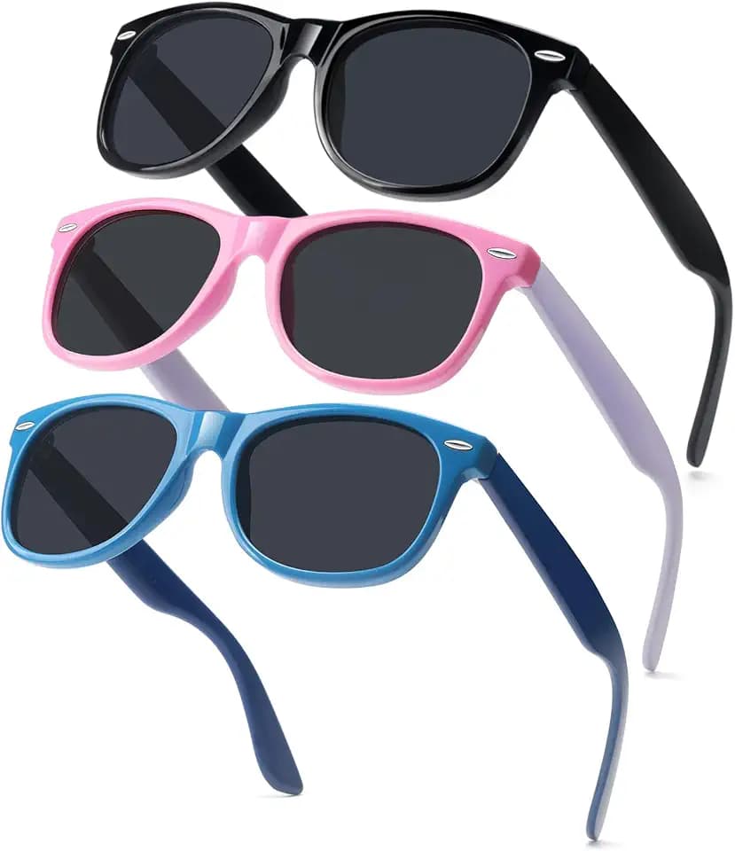 SEKKAF Kids Polarized Sunglasses for Boys Girls,Retro Toddler Sun Glasses UV Protection Shades