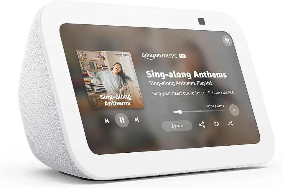 Amazon Echo Show 5 (newest model), Smart display, Designed for Alexa+, 2x the bass and clearer sound, Glacier White