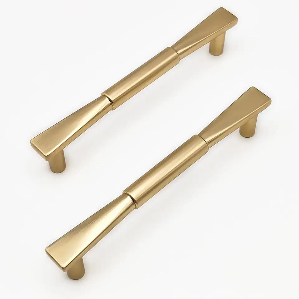 4 Pack (4 Pieces) Brushed Gold Cabinet Handles, Drawer Pulls
