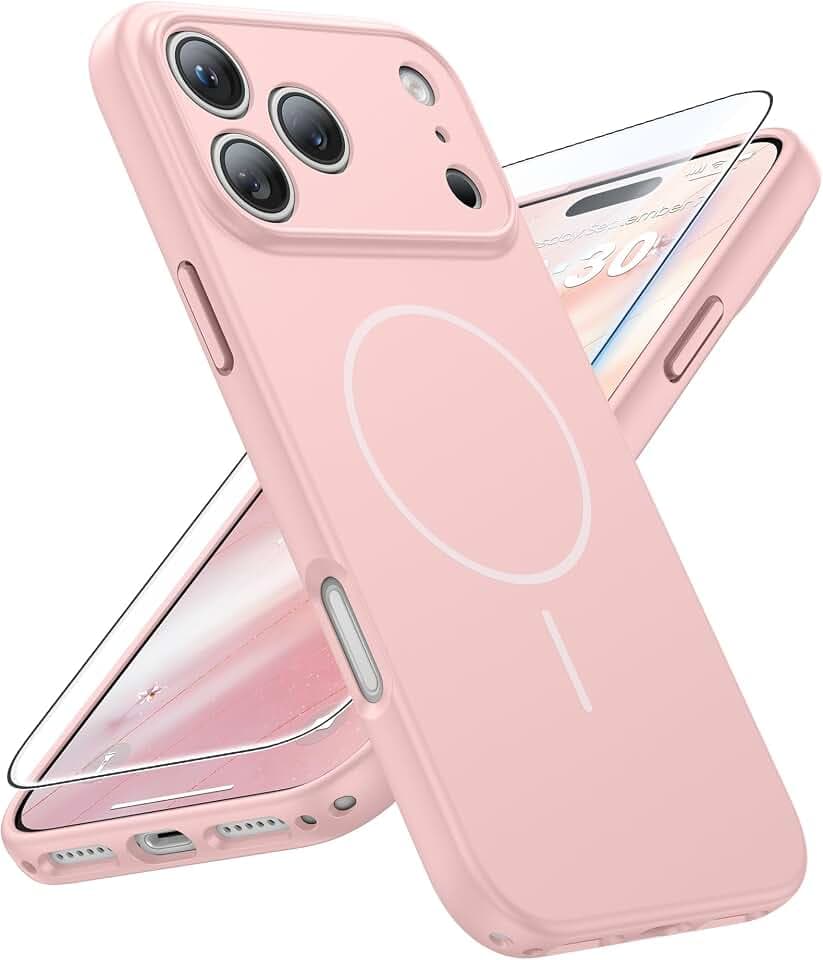 FNTCASE for iPhone 18 Pro Max Case/17 Pro Max Case: Pink Fit for MagSafe