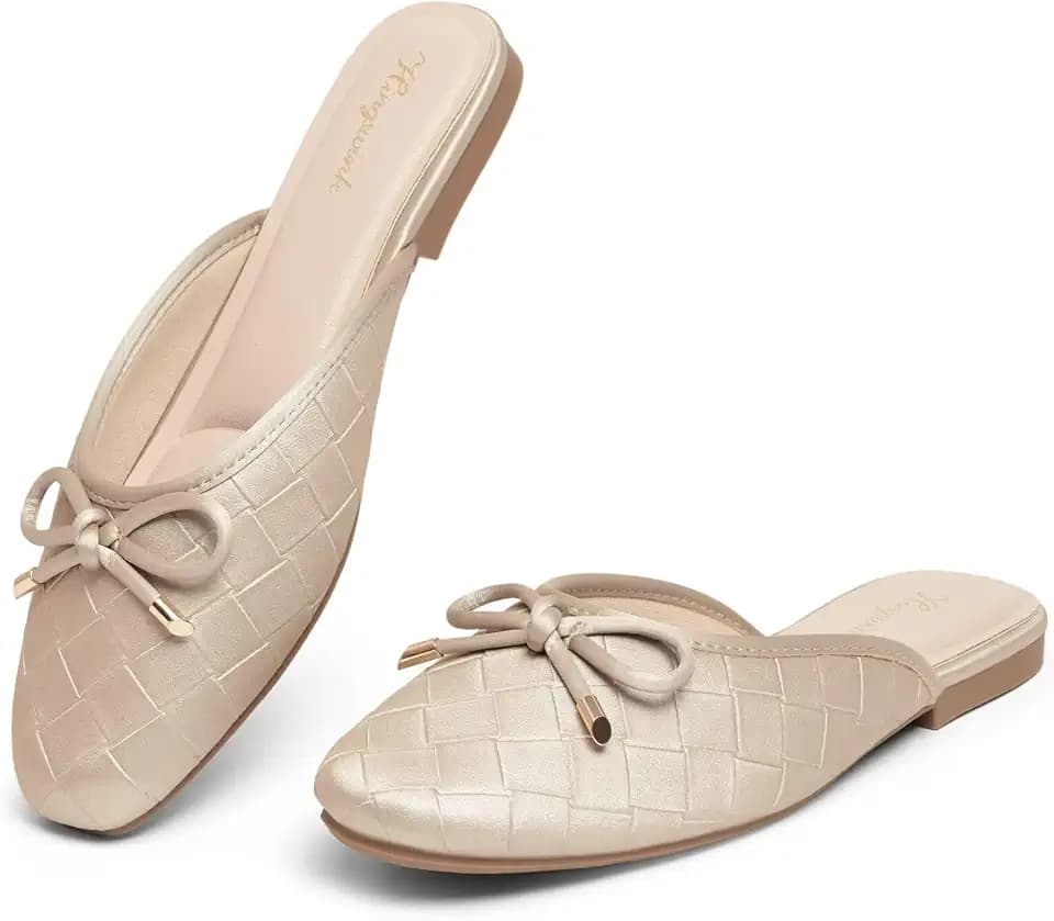 Mules for Women Slip On Flats Office Business Casual Shoes Closed Toe Shoes for Women Dressy Comfortable
