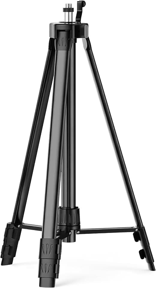 AIXZ Laser Level Tripod, 22.4-59 inch Height Adjustment with Integrated Level Bubble Lightweight Laser Scanner Stand, Retractable Legs Aluminum Tripod for Stable Measurement