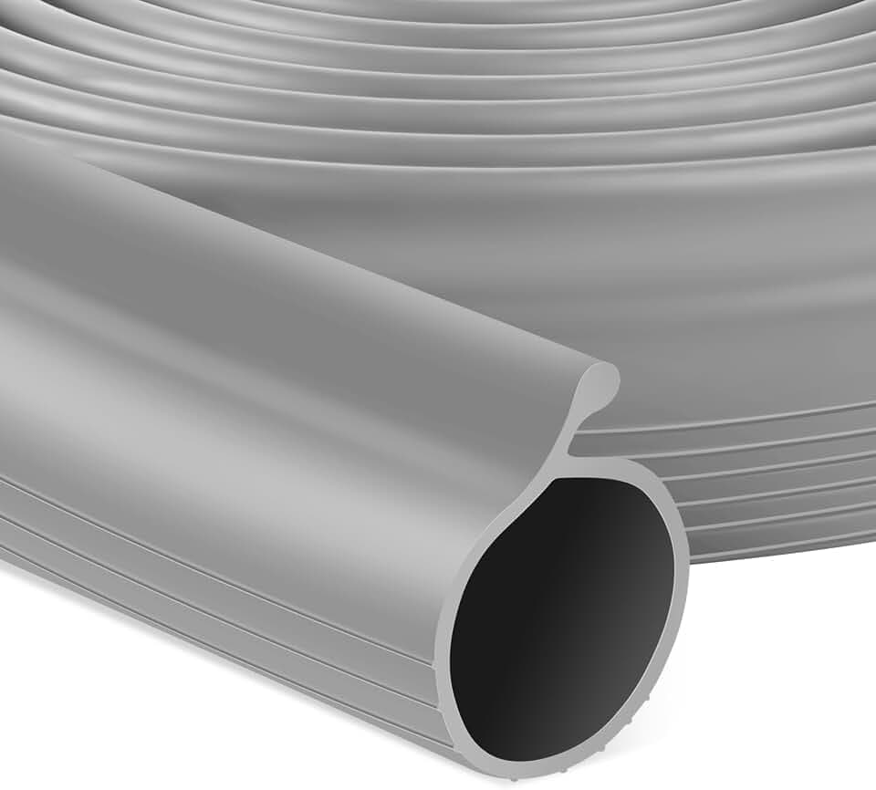 16.5FT Garage Door Bottom Seal Rubber 0.19" P Bulb Bottom Garage Weather Stripping for Single Channel, Flexible Weatherproof Replacement Strip Seal Fits 16.5FT Wide (16.5FT, Gray)