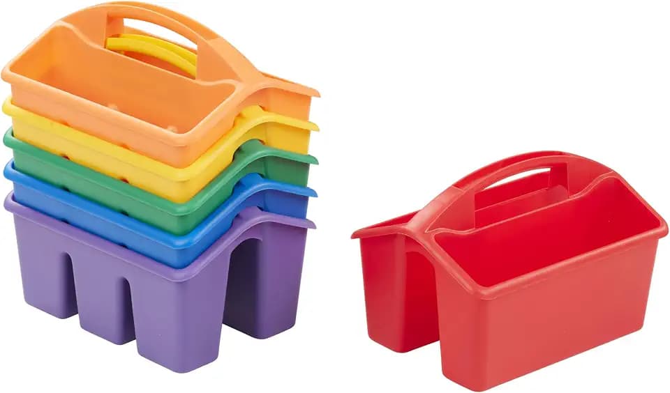 ECR4Kids 4-Compartment Small Storage Caddy Organizer, 6-Pack, Primary