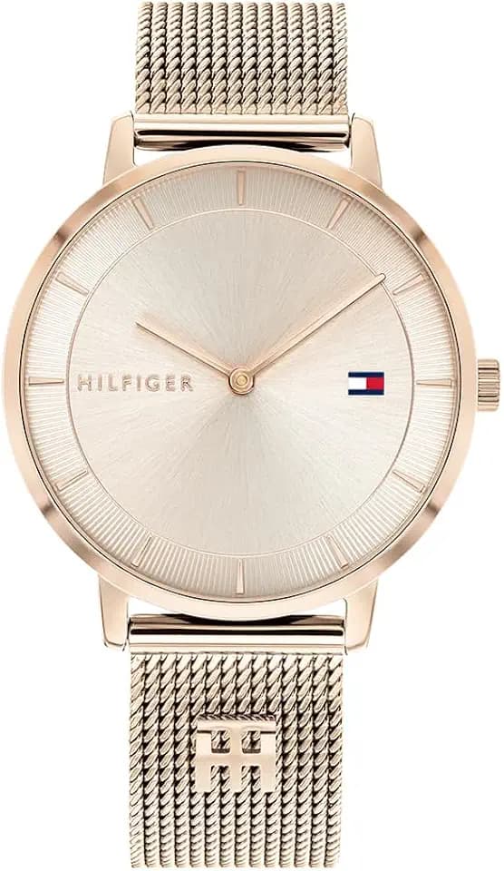Tommy Hilfiger Analoguhr für Damen mit Roségold-Stahlarmband