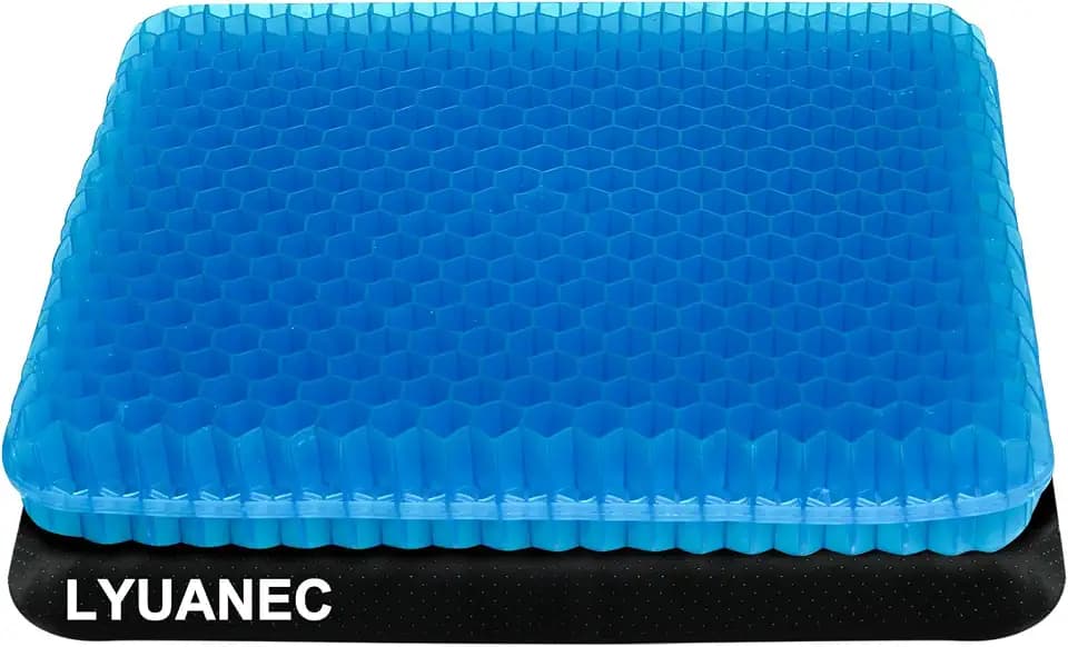 Gel Seat Cushion for Long Sitting - 17.5" x 15.5" x 2.4" (Extra Thick)