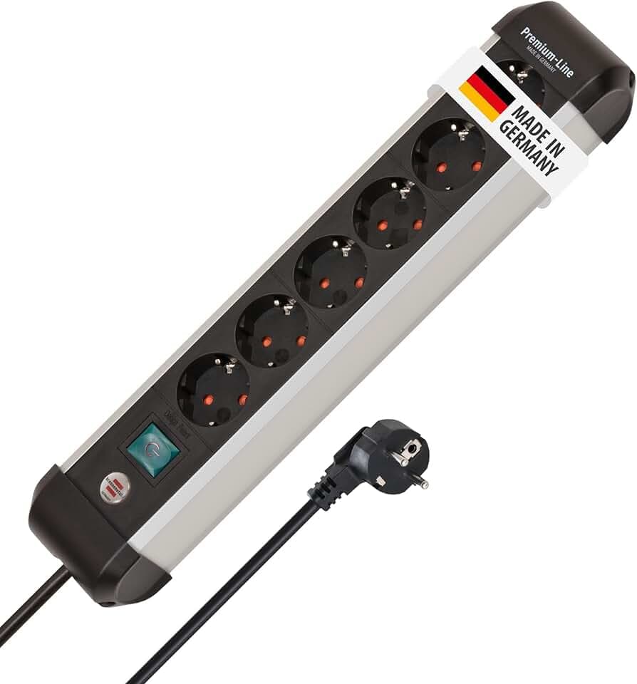Brennenstuhl Premium-Alu-Line Steckdosenleiste 6-Fach, 3m