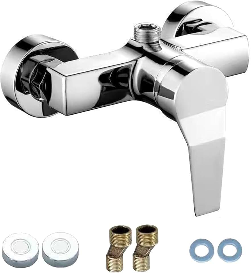 Duscharmatur Einhebelmischer Dusche Edelstahl Duscharmatur, Duschmischer mit manueller Steuerung, Sanitärventil Schalter, Badezimmerarmatur für kaltes und heißes Wasser
