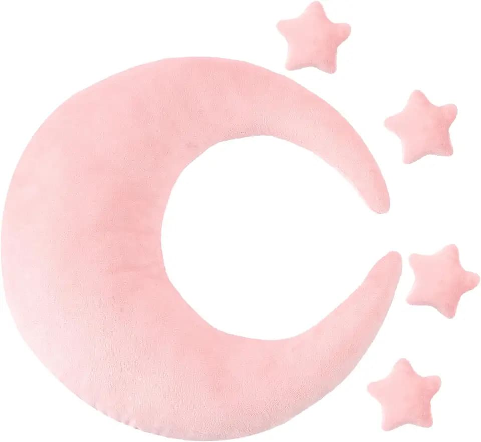 Moon Pillow Photography Props 5Pcs Moon Star Pillow Set Photography Posing Pillows Adjustable Photography Props, Pink