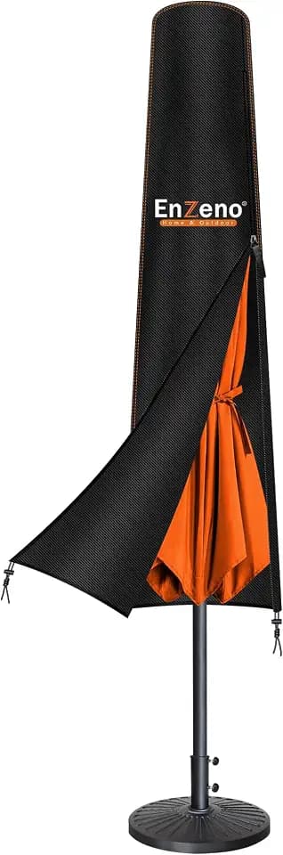 Enzeno Outdoor-Sonnenschirm-Abdeckung, wasserdicht, 205 x 75 x 45 x 32 cm, geeignet für Garten-Sonnenschirme, verschleißfestes Oxford-Gewebe, mit Reißverschluss und Metallschnalle, UV- und