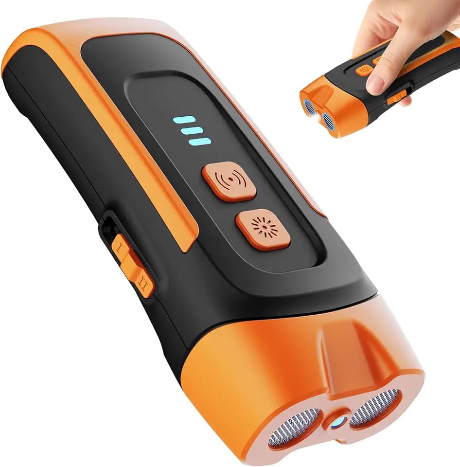 Antibell für Hunde,40 Fuß Antibell Ultraschall Gerät, 2 Modi Anti Bell Gerät Hunde mit Stroboskop Taschenlampe, wasserdicht Anti Bell Gerät Hunde,Geeignet für kleine, mittelgroße und große Hunde.