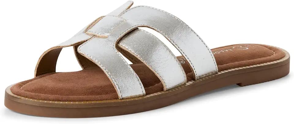 Marco Tozzi Damen Sandale weiches Feel Me Fußbett Leder Sommerlich