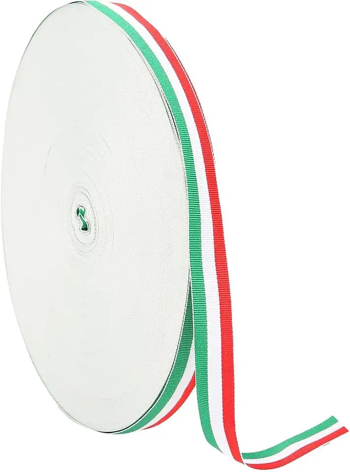 50 Meter Tricolor Bänder 10MM, Rot Grün Weiß Nylonband Medaille Geschenk
