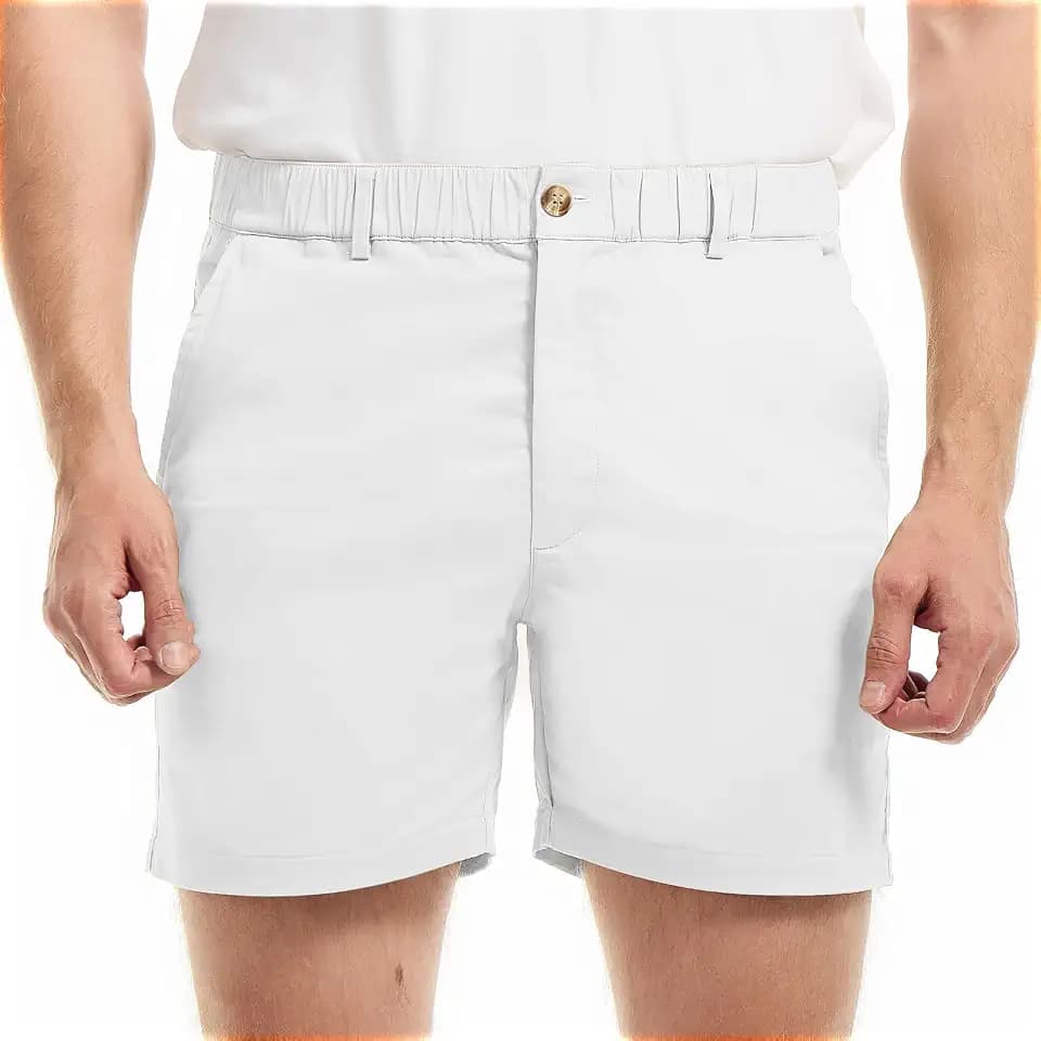 AIMPACT Men's Cotton Classic Shorts Elastic Waist 5.5 Inch Pockets