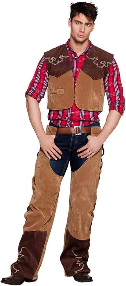 Boland - Erwachsenen-Kostüm Cowboy Bruce, Weste und Hose, Wilder Westen, Sherriff, Set, Karneval, Mottoparty