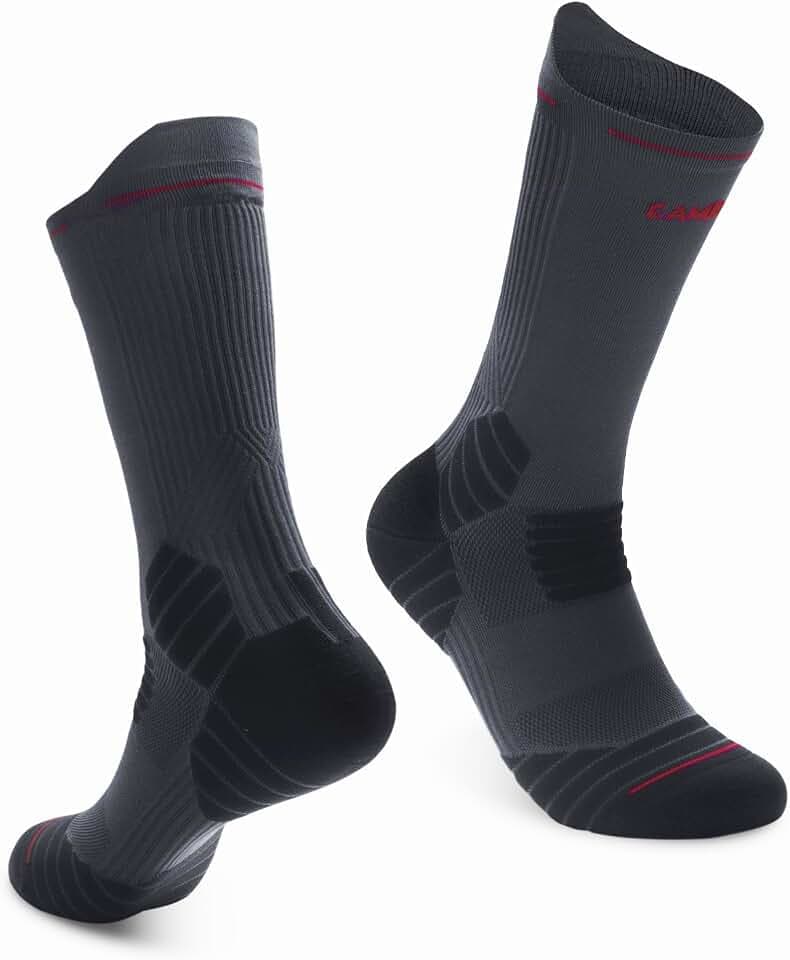 CAMBIVO 2 Paar Sportsocken Kompressionsstrümpfe Herren & Damen 10-15 mmHg, Tennissocken Atmungsaktiv & Anti-Blasen, Unterstützende Laufsocken beim Laufen, Wandern, Reisen & im Alltag