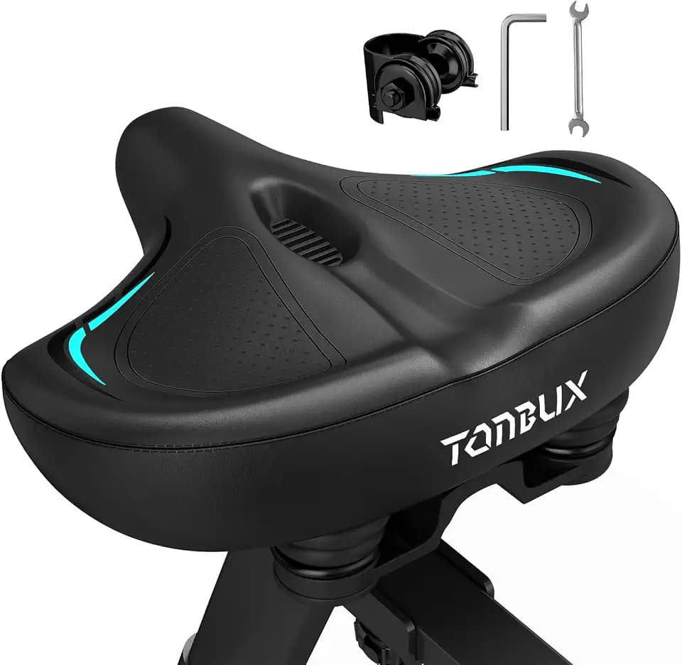 TONBUX Noseless Bike Seat, 13.4" Wide Bicycle Seat for Peloton Bikes Ebike