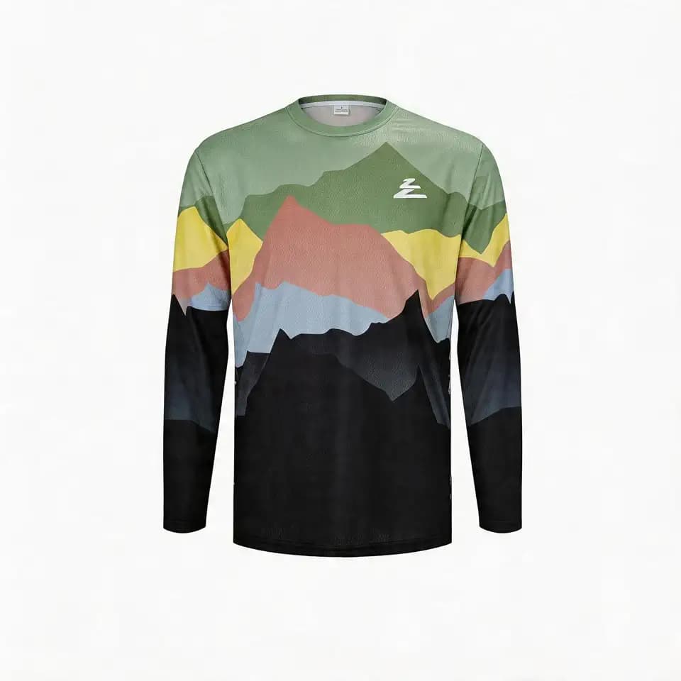 Mountain Bike Jersey Mens Long Sleeve Motocross Jersey Cycling Jersey Breathable Quick Dry Downhill BMX Off-Road