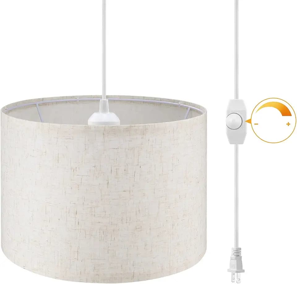 WimiSom Plug in Pendant Light,15 FT Hanging Lamp with Plug in Cord