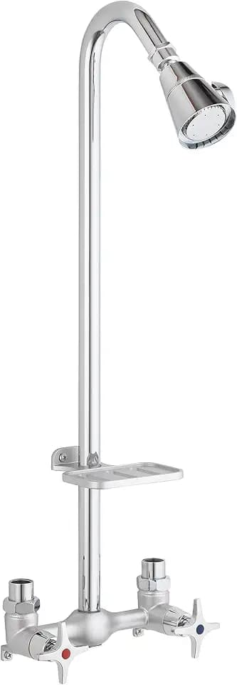 Homewerks 3070-252-BN-B-WS Outdoor Shower Kit with Soap Dish, Corrosion, Rust Resistant Brushed Nickel