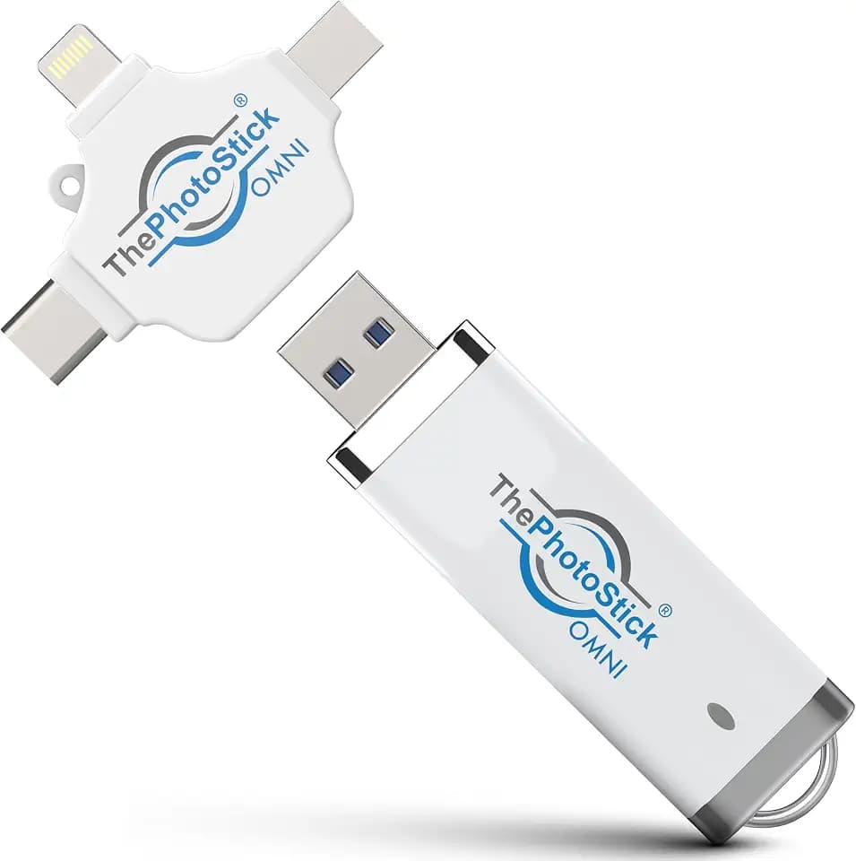 ThePhotoStick® Omni 64GB Photo Backup for iPhone, Android and Computers