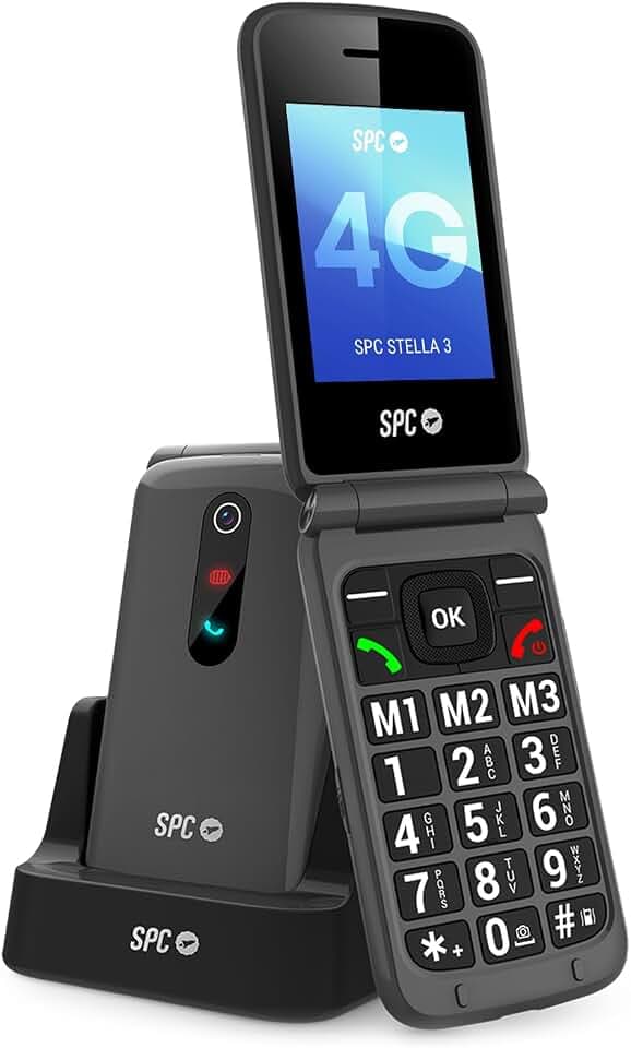 SPC Stella 3 - Seniorenhandy, 4G, große Tasten, Schwarz