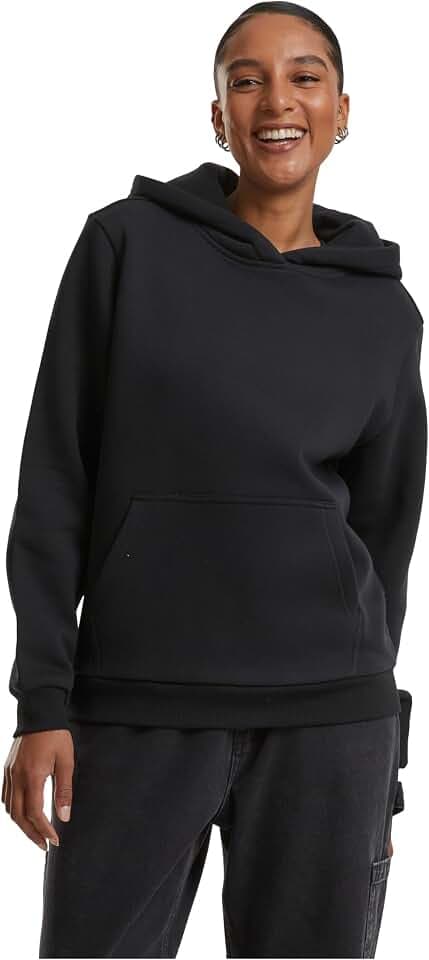 Urban Classics Ladies Fluffy Hoody Frauen Kapuzenpullover schwarz Basics