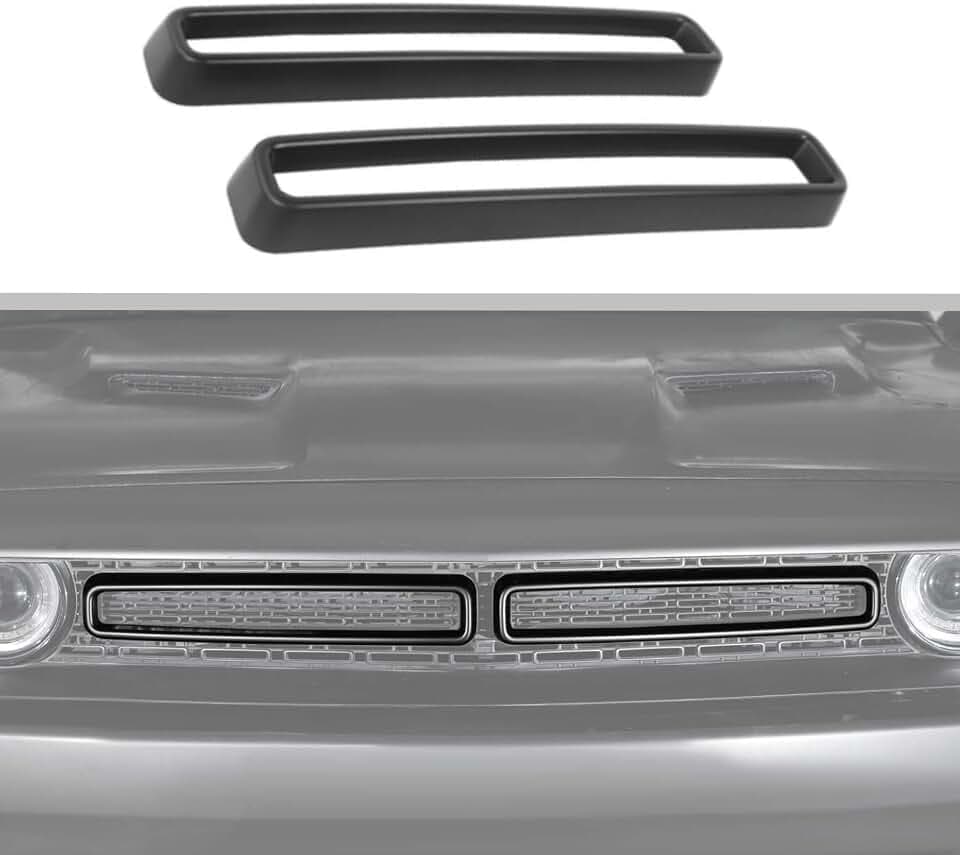 Voodonala for Challenger Front Grille Radiator Grille Inserts Grillwork Trim for 2015-2026+ Dodge Challenger Exterior Accessories, ABS Matte Black 2pcs